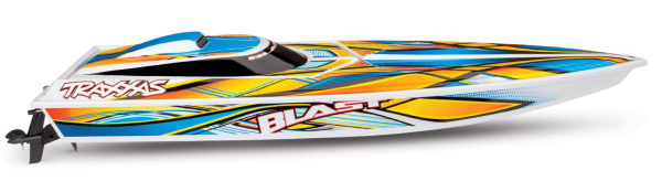 TRX38104-8ORNG Blast Elektro Rennboot TRAXXAS weiß/orange 23-Zoll Brushed